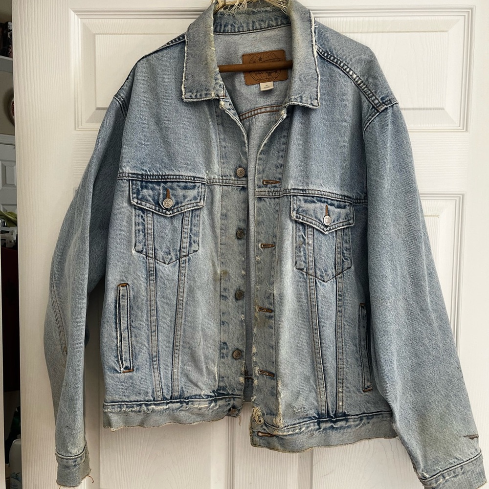 GAP Vintage Distressed Light Blue Denim Jacket